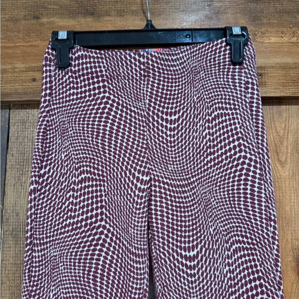 Urban Outfitters Pull On Fitted Leggings with Flare Hippie Sz‎ XS Burgundy Beige